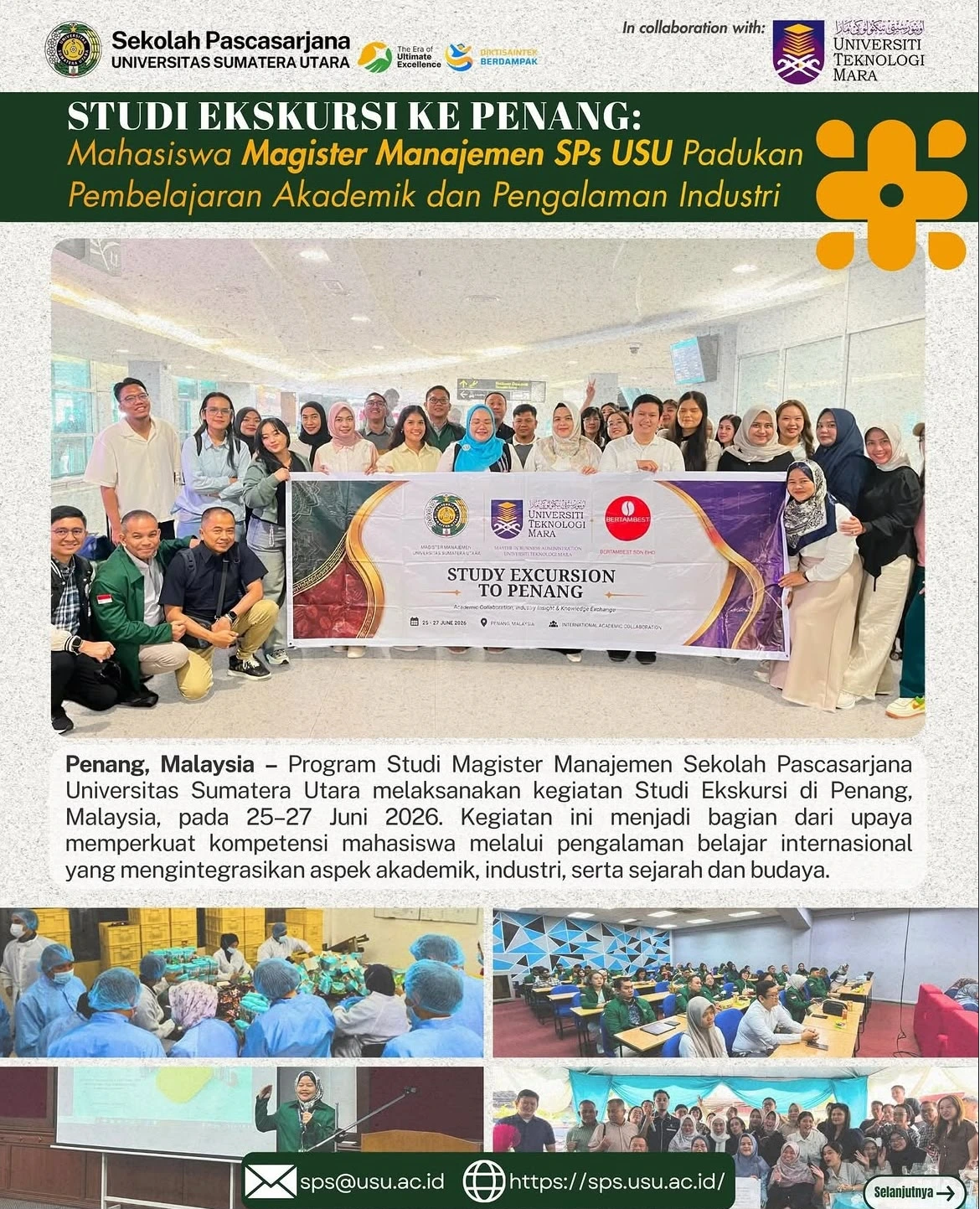 Studi Ekskursi ke Penang: Mahasiswa Magister Manajemen USU Memadukan Pembelajaran Akademik dan Pengalaman Industri Internasional